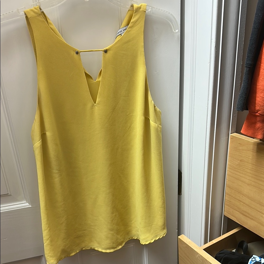 Naked Zebra Yellow Cut Out Tank Top